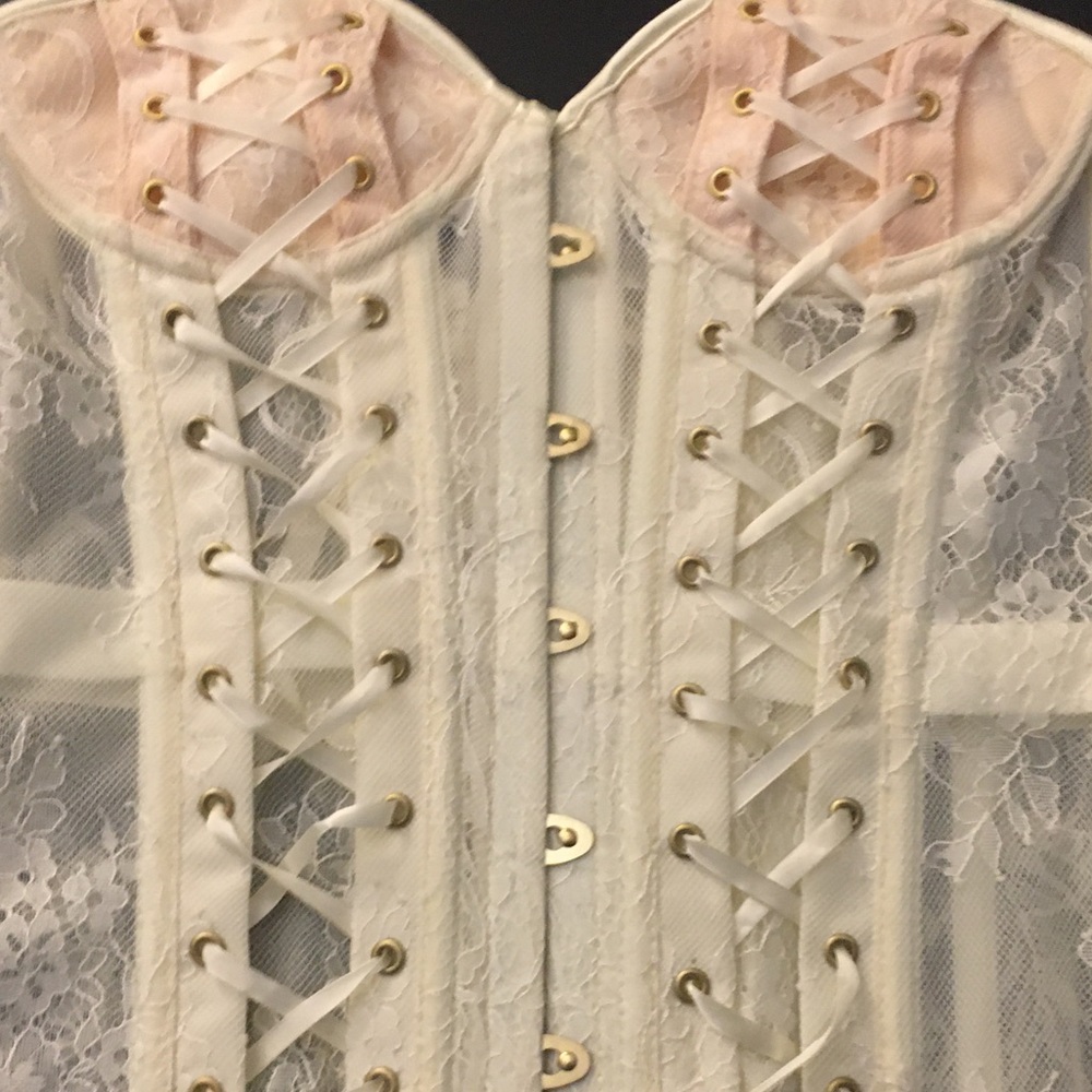 Off white Creme bridal corset